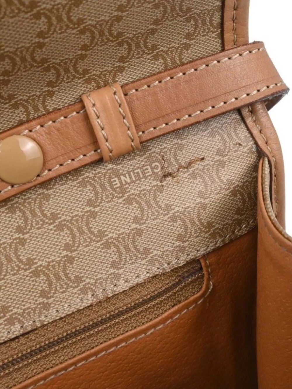 Celine Beige Macadam Shoulder Bag M13 136162 - Picture 10 of 11